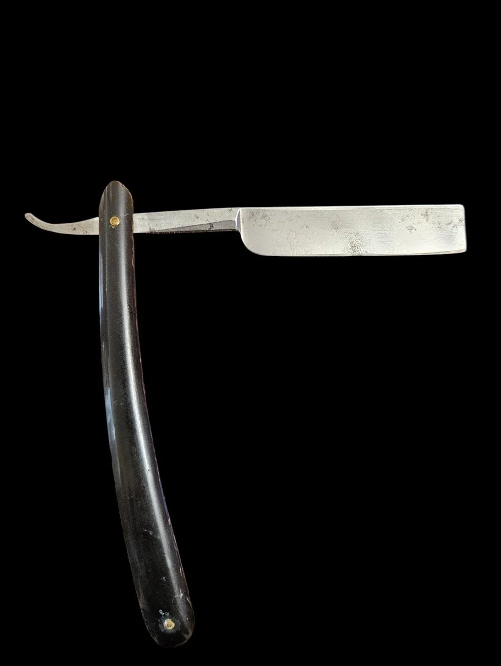 Straight Razor By Wade & Butcher Vintage Sheffield England Black Handle